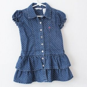 Guess kids denim polka dot ruffle dress 4T